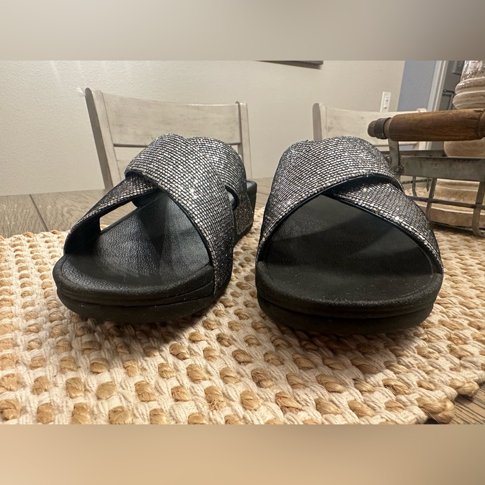 “Fitflop” Black and Silver crystal embellished Sandals - Picture 4 of 14